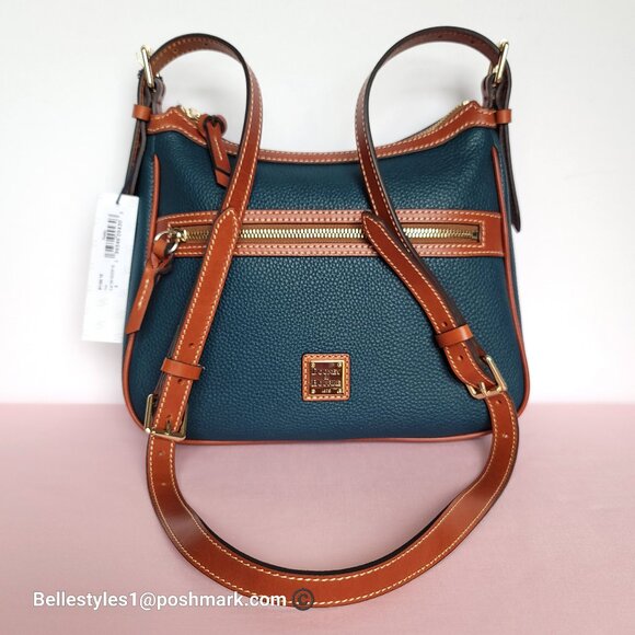 DOONEY & BOURKE Pebbled Grain Leather Presley Crossbody Bag- Teal color⭐ - Picture 5 of 16